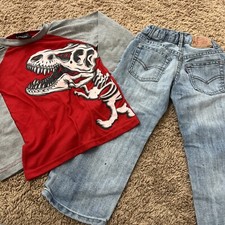 Boys Size 4 Outfit Levi And Quad 7 Jeans And Long Sleeve Shirt