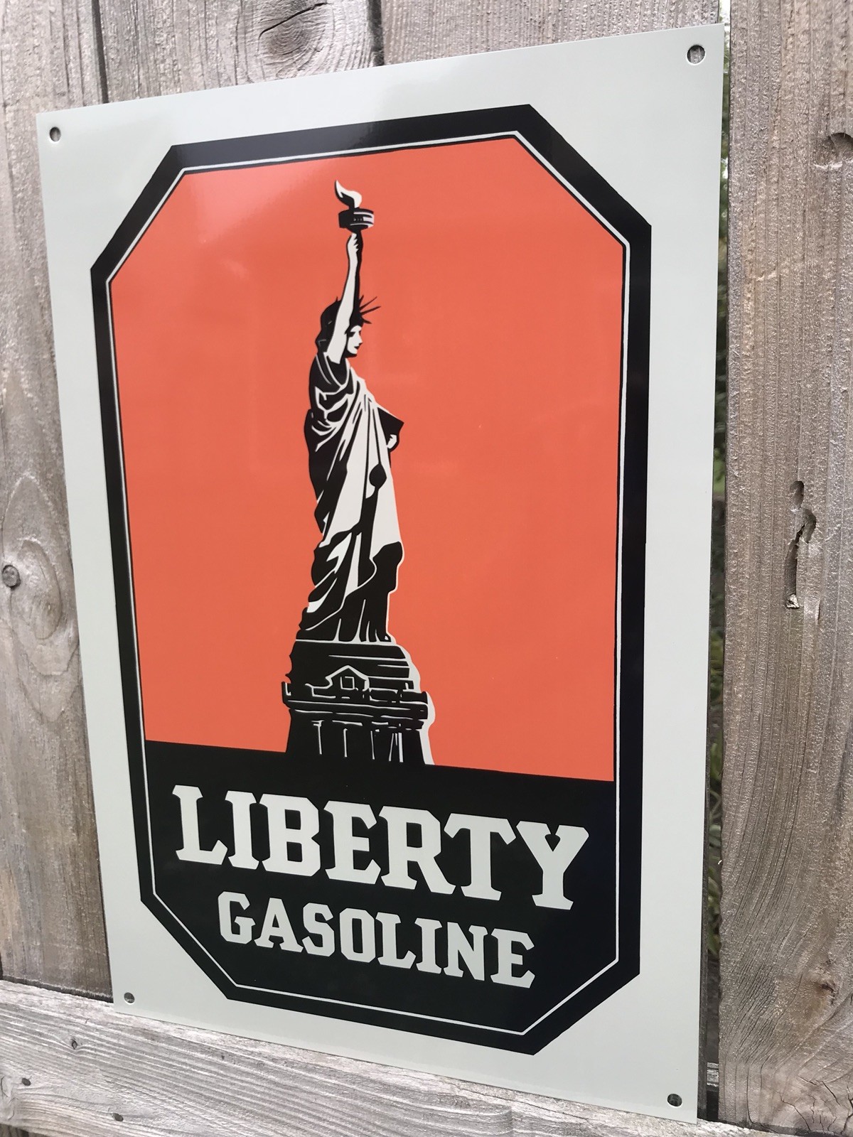 Rare Liberty Gasoline reproduction sign oil gas garage