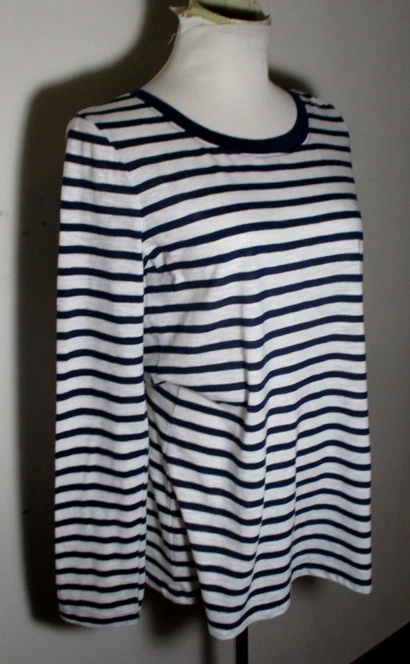 Espléndido Top Manga Larga Azul Blanco Rayas Talla L Foto 3 de 4