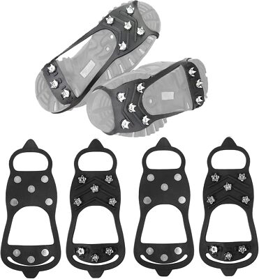 2 Pairs Non Slip Gripper Spikes for Shoes Ice Traction Cleats Walk Traction C...