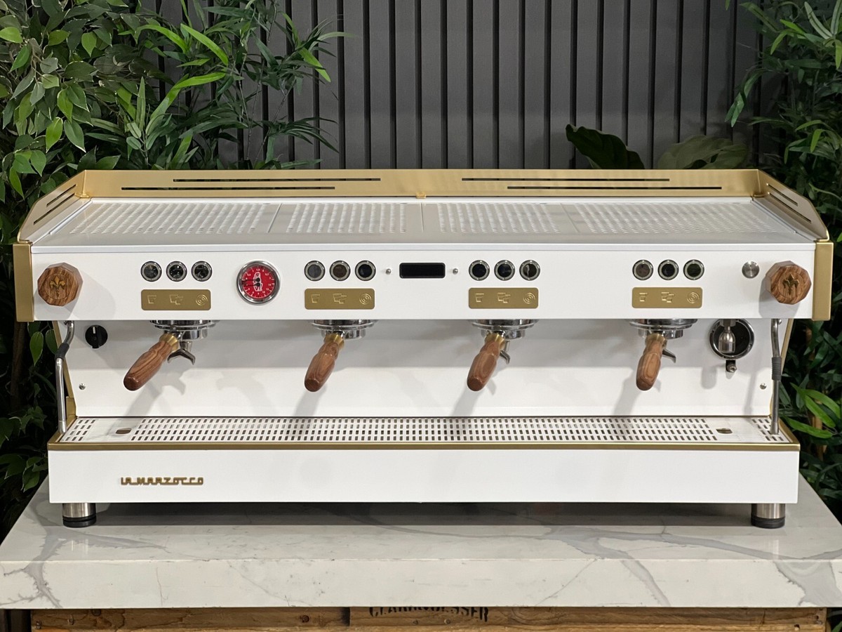 LA MARZOCCO LINEA PB 4 GROUP WHITE & TIMBER HANDLES ESPRESSO