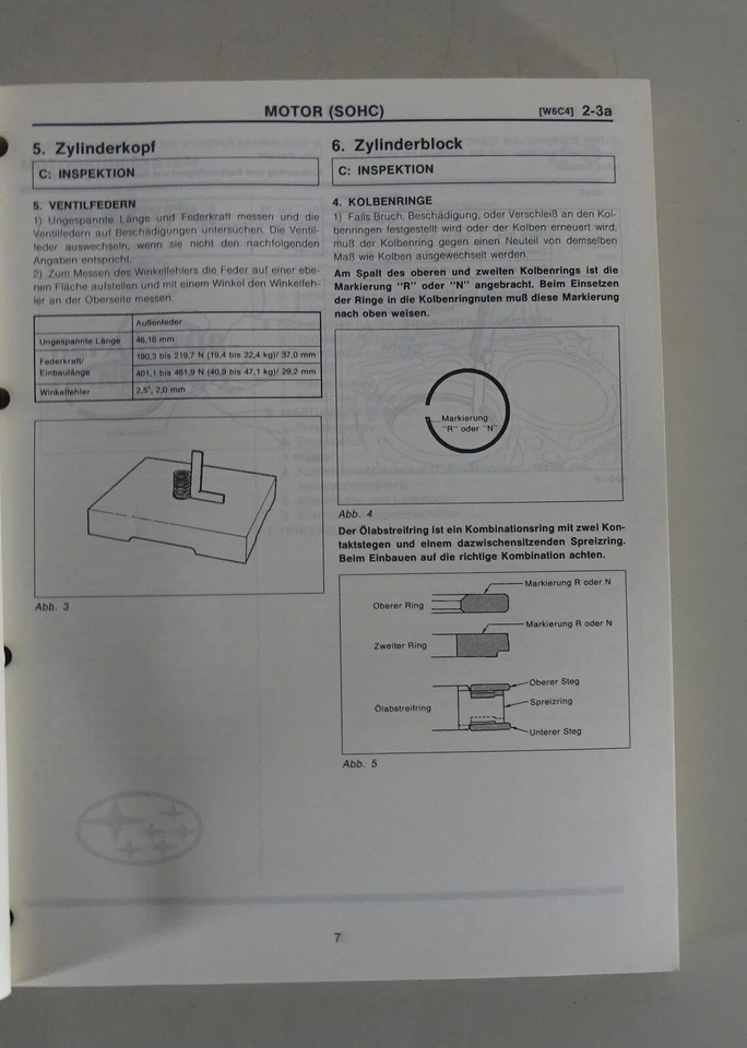 Manual de Taller Complemento Subaru Legacy 1800/2200 Incl. 4WD Stand 08/1993 - Imagen 3 de 4
