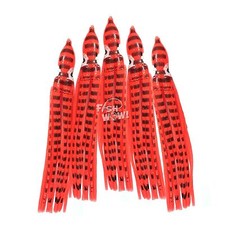 Fish WOW! 4.75" Fishing Squid Skirts Octopus Hoochies 12cm Red Coral Tiger lot