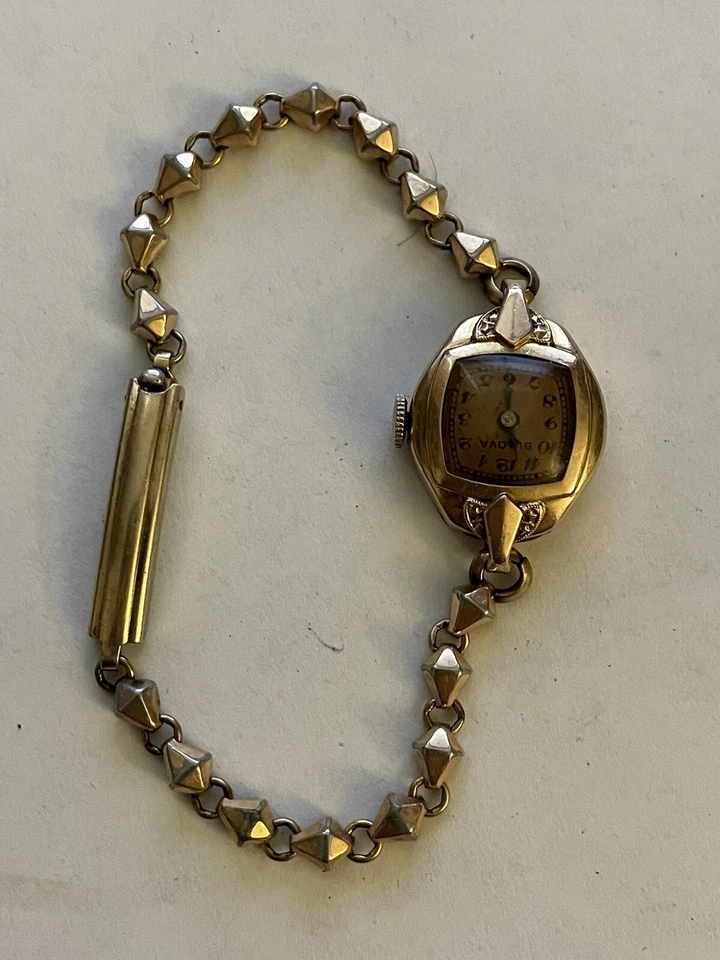 BULOVA Ladies Wrist Watch 14K Rose Rolled Gold Plated Mechanical Not Working - Image 2 of 4