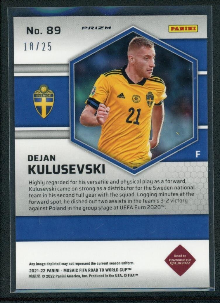 2021-22 DEJAN KULUSEVSKI 18/25 PANINI MOSAIC FIFA ROAD TO