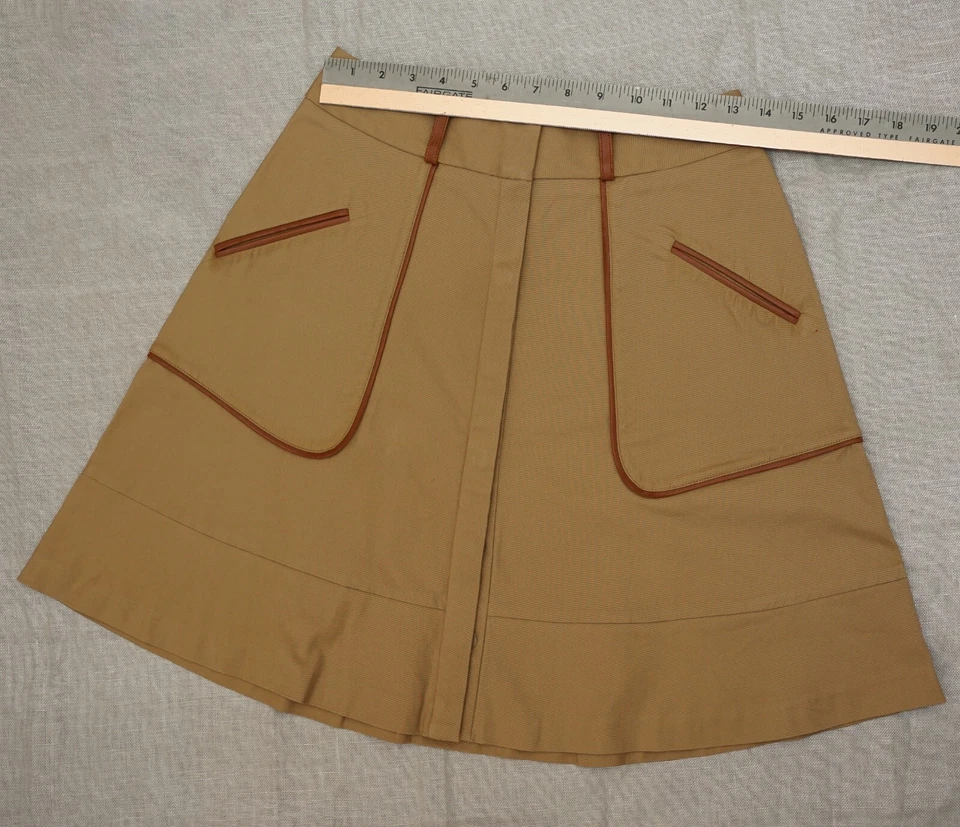 Cynthia Steffe Beige Womens Skirt Size 4 Front Buttons Closure - Image 2 of 4