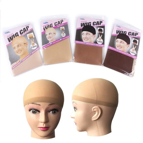 High quality wig cap lined with mesh black ladies real hair lace forehead w L❤