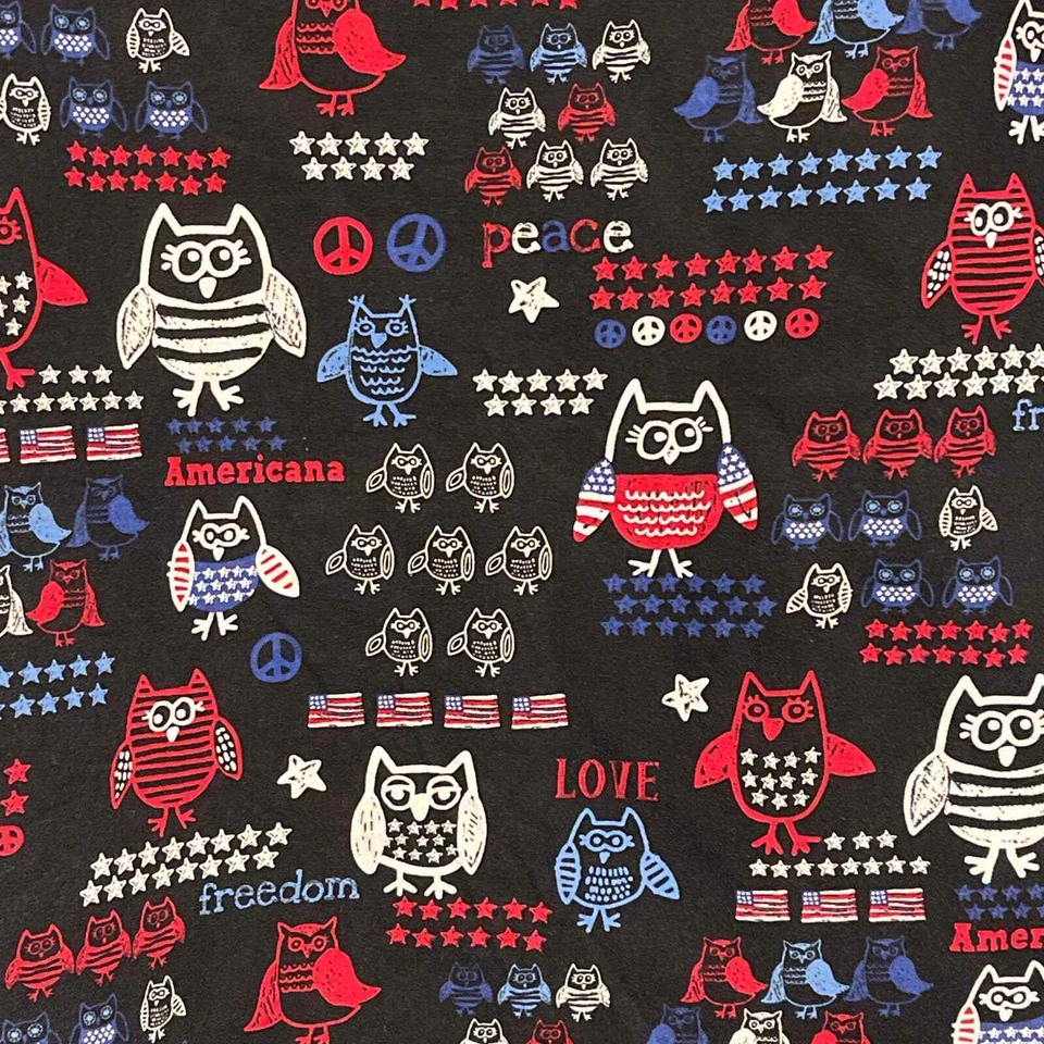 Tafford Preto, Vermelho, Branco, Azul, Peace Freedom Owl Design Médio - Imagem 3 de 4