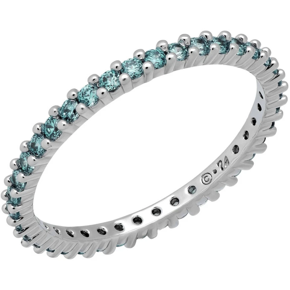 Swarovski Women's Ring Vittore Rhodium Plated Blue Crystal Pave, Size 9 5221404