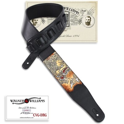 Walker & Williams CVG-DRG Hand Carved Luck Dragon On Black Padded Strap