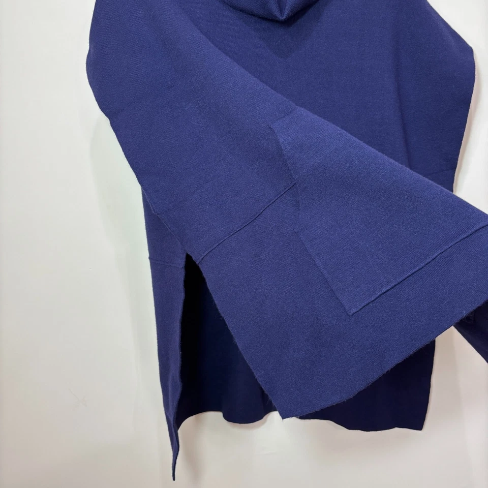 Kerisma Azumi Kanga Turtleneck Poncho Navy Blue S/M Kangaroo Pocket Oversized - Image 2 of 4