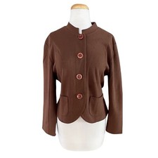 COLDWATER CREEK women s brown cotton blend blazer jacket Size PL