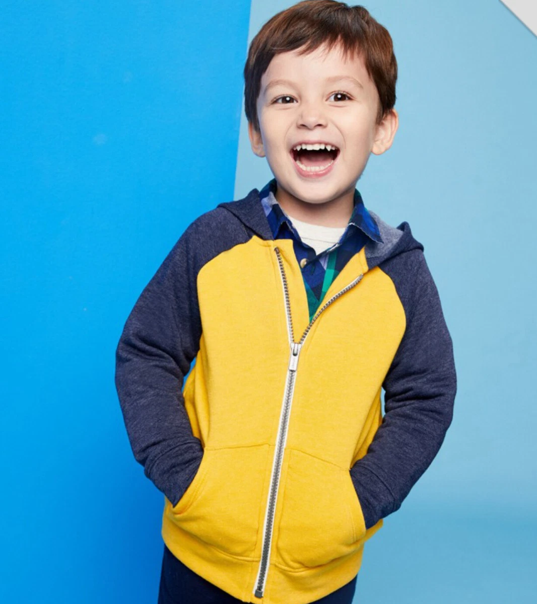 Old Navy Toddler Boys Raglan Color Block Full Zip Hoodie