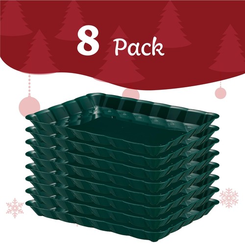 Plastic Serving Trays Serving Platters Rectangle 9x13 Disposable Party Dish Chri - Picture 5 of 7