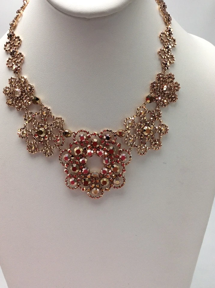 $248 KATE SPADE NEW YORK Crystal Lace Floral Bib Necklace #249 - Image 3 of 4