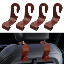 Car Headrest Hooks 4 Pack, Universal Auto Seat Back Hanger Organizer for Purs...
