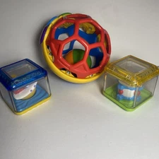 Baby Einstein Bendy Ball Infant Toy Caterpillar Red Blue Flexible Rubber