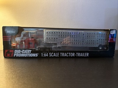 1/64 DCP 33442 PETERBILT 379 BLACK/RED W/ RED CATTLE