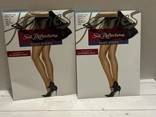2 pair Hanes Silk Reflections Silky Sheer pantyhose AB control top Little Color