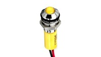Lampka Kontrolna Do MontażU Panelowego 24V Dc, ŻółTa 8Mm LED Wyprowadzenia RS PR