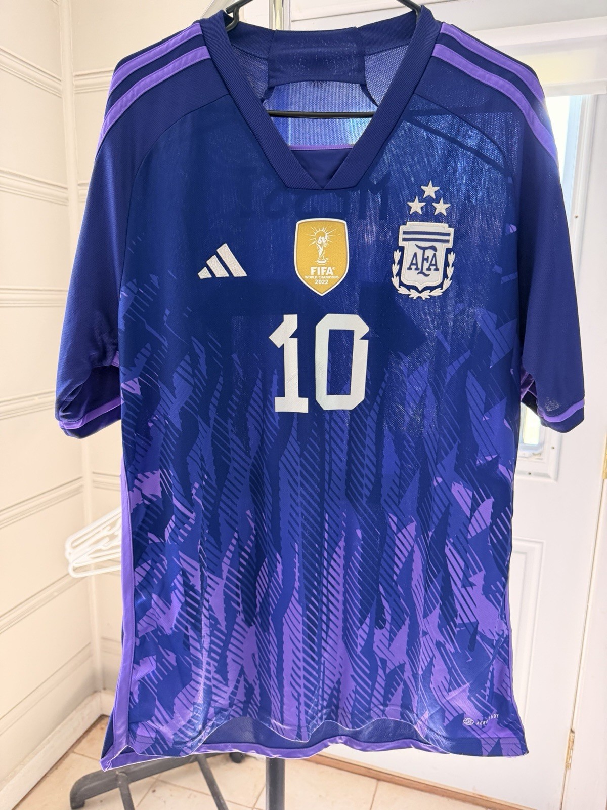Adidas Argentina Messi #10 Away Jersey Purple FIFA World Champions 2022 XL