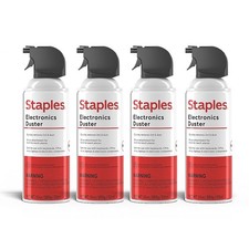 Staples Compressed Air Duster 10 Oz. Cans For Electronics Keyboards Office
