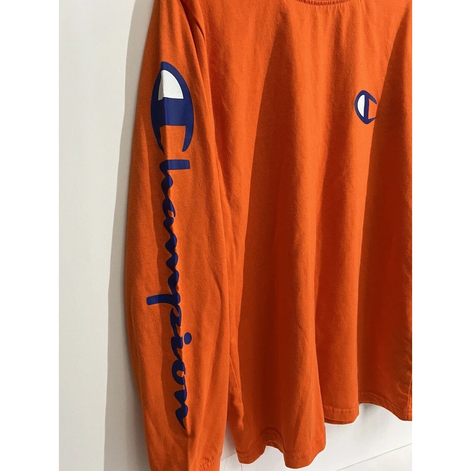 Champion Boys Long Sleeve T-Shirt Youth Size Medium Logo Graphic - Image 4 of 4