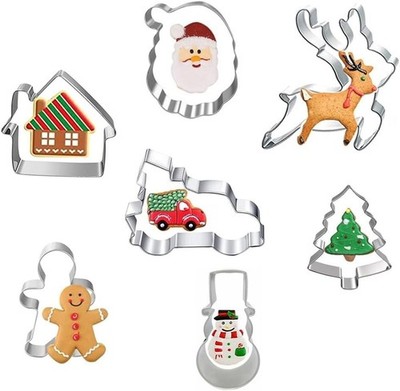 TRIXES 7-teiliges Weihnachts-Ausstecher-Set - Weihnachtsbackformen