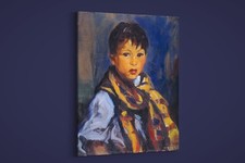 Robert Henri - Boy With Plaid Scarf - Art Print on Paper or Canvas