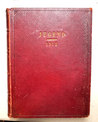 Rare Original Jugend Magazines, Leather Bound Volume, 1908-12, Good Cond, 425pg - Image 1 of 4