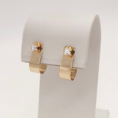 Massive 14k Gold Ohrstecker Jacken Enhancer J Curve Neu