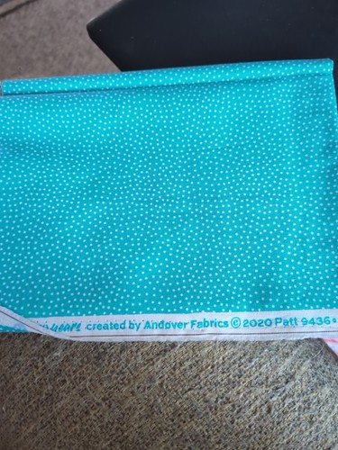 Sm Bright Blue & White Polka Dot Cotton Fabric Remnant (Andover Fabrics, 2020) - Picture 2 of 5