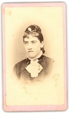 Antique CDV Circa 1870s Gorgeous Lady Fancy Dress Unmarked