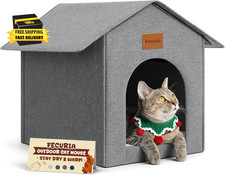 Outdoor Cat House Weatherproof, Insulated Cat Dog Houses for Outdoor/Indoor Cats
