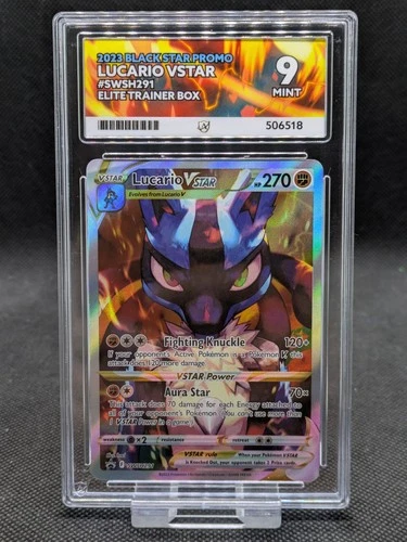 Pokémon Lucario VSTAR SWSH291 Promo Card Ace 9 Graded Promo