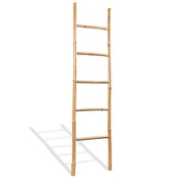 Handtuchleiter Mit 5 Sprossen Bambus 150 Cm