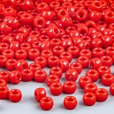 1000 Red Pony Beads 6x9mm Bulk Craft Beads for Bracelets Necklaces DIY