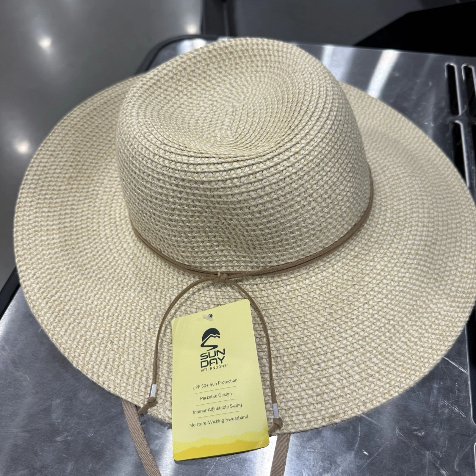Sun Day Afternoons Packable Straw Sun Hat in Natural