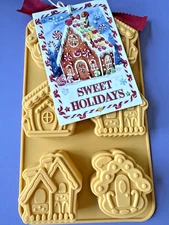 NEW CHRISTMAS GINGERBREAD HOUSE THEME SILICONE MOLD-BAKING, CAKES,BROWNIE,SOAP