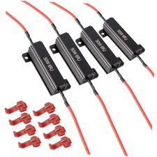 50W 6ohm Load Resistors for Fix LED Bulb Fast Hyper Flash Turn Black-4 PCS