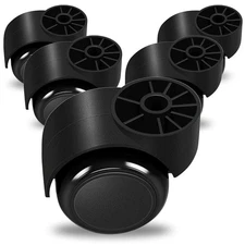 2 Inch Black Silent Office Chair Wheels Replacement - Stemless Casters 