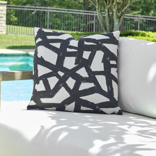 Uttermost 64066 Draft 20 inch Cream and Onyx Outdoor Pillow - Picture 3 of 3