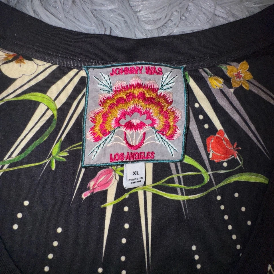 Johnny Was Top Womens XL Celestin Favorite Long Swing Tee Shirt Constellations - Image 4 of 4