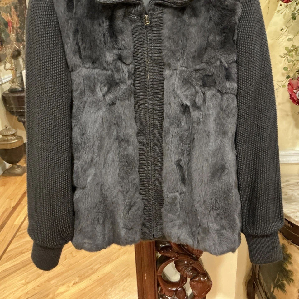 Chaqueta de piel de conejo genuina de colección talla XS Foto 3 de 4