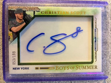 2025 Panini Boys of Summer Christian Scott Jumbo Acetate Auto /199 #7 NY Mets