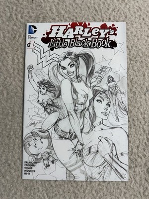 Harleys Little Black Book #1 J. Scott Campbell Sketch Variant DC Comics 2016