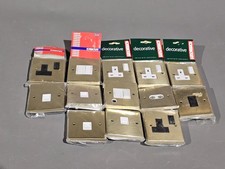 JOB LOT Contactum Brushed Brass Switches & Sockets - brand new