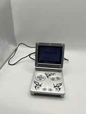 Game Boy Advance SP AGS-001 Tribal Silver Console Tested Working With Games