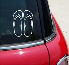 FLIP FLOPS STICKER DECAL SANDALS BEACH SAND CAR WINDOW SUMMER SHOES VACATION