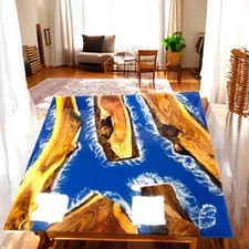 Square Ocean Wave Epoxy Resin Table Top Luxury Hotel Garden Furniture Home Decor